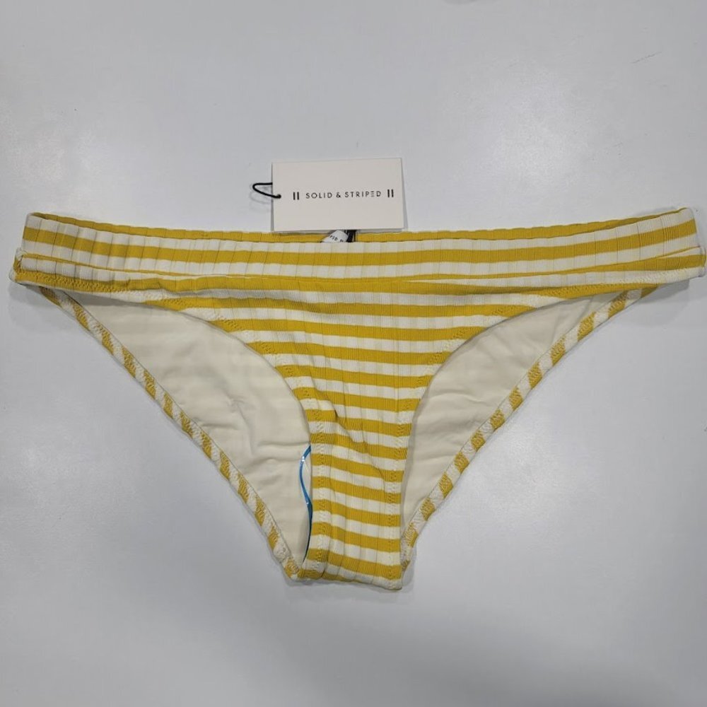 Solid & Striped The Madison Ribbed Bikini Bottom Size Large - Picture 2 of 10